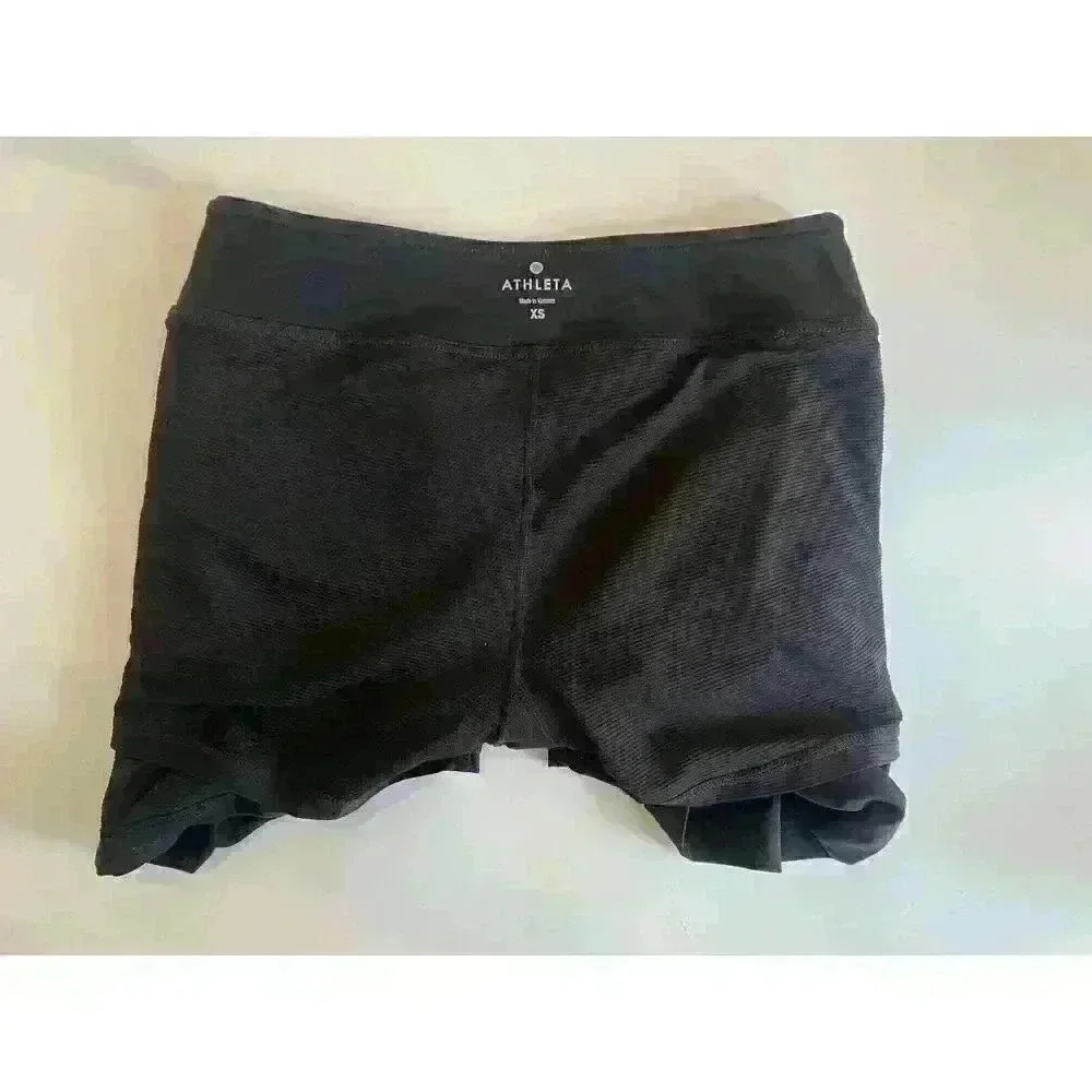 Athleta Black Layered‎ Lined Mini Athletic Skort Skirt XS - Picture 3 of 6